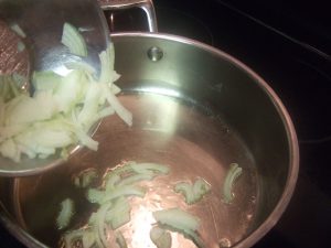 Saute onion in oil