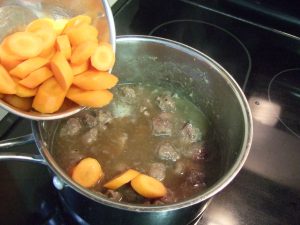 Bias Sliced Carrots In Lamb Stew